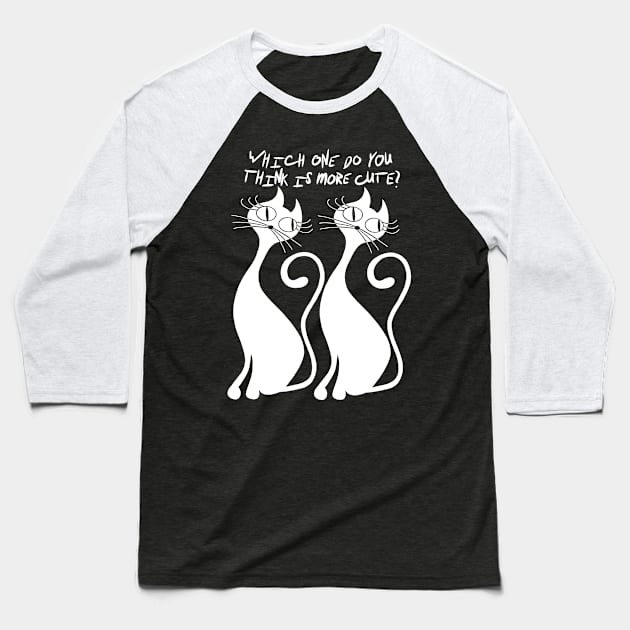 Cats - which one do you think is more cute? Baseball T-Shirt by Smoky Lemon